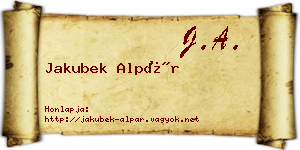 Jakubek Alpár névjegykártya